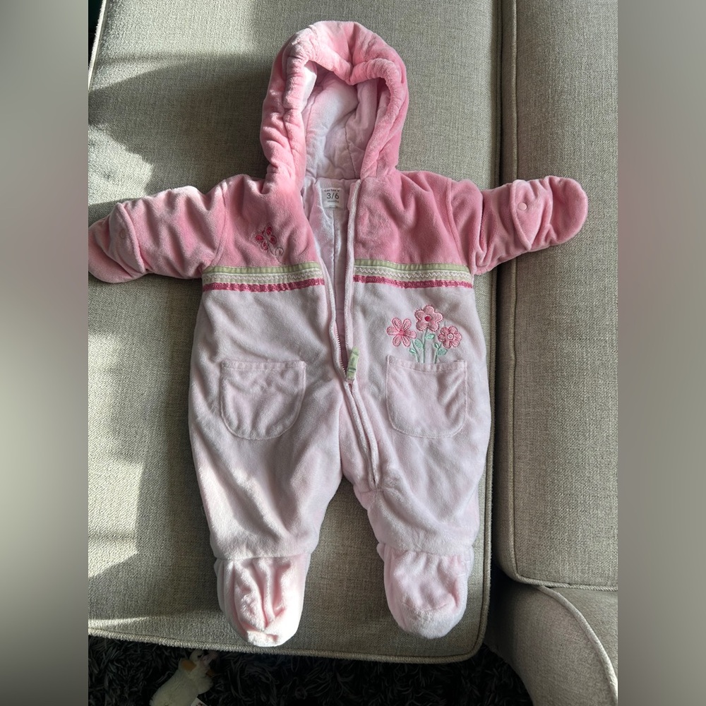 Carter's Pink Hooded Baby Snowsuit